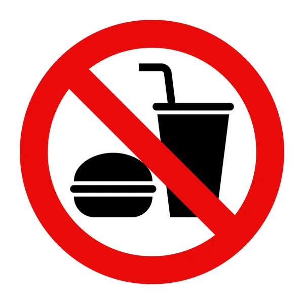 No eating and no drinks allowed — Stock Vector