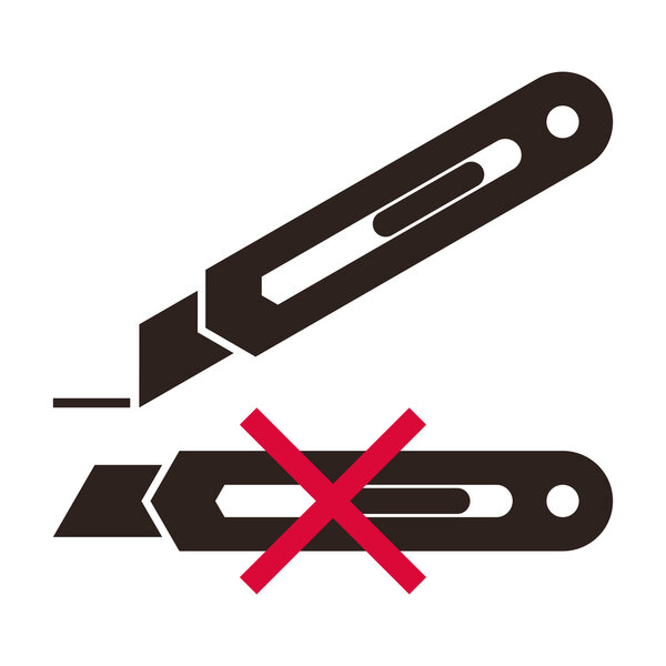 Cutter knife. Packing sign 
