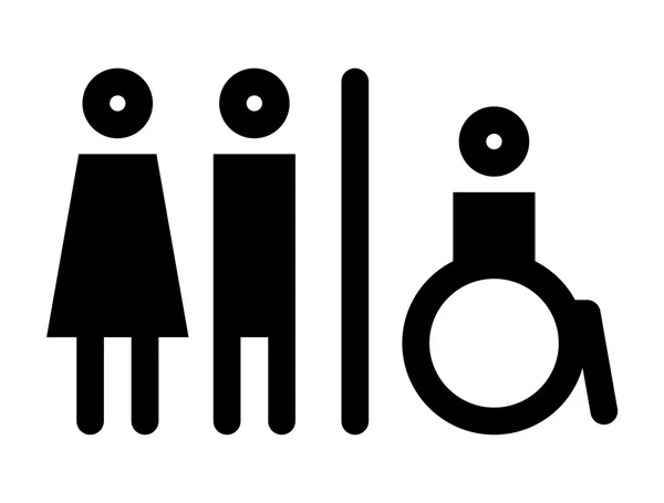 トイレ、トイレ、トイレのサイン — ストックベクタ