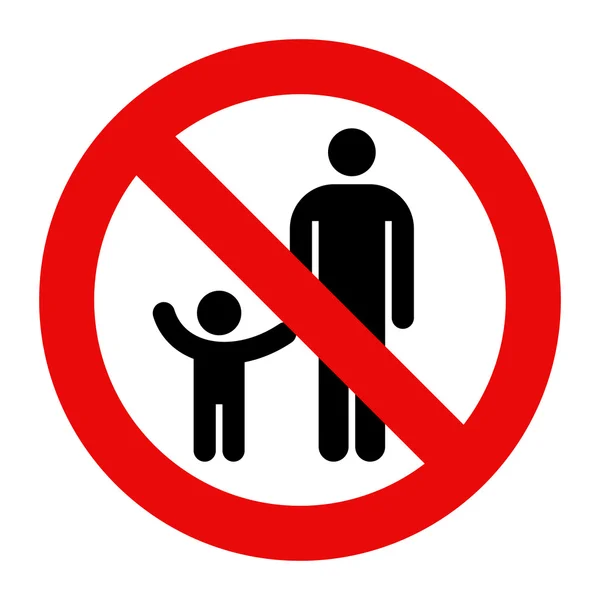 Simbolo genitore e figlio. Segnale di avvertimento — Vettoriale Stock