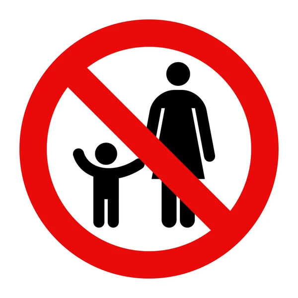 Simbolo genitore e figlio. Segnale di avvertimento — Vettoriale Stock