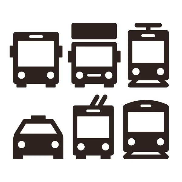 Public transport icons isolated on white background — Stock Vector