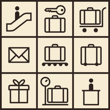 Beyaz arka plan üzerinde izole seyahat Icons set