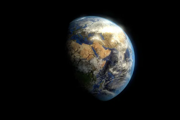 含裂纹的行星地球 （由美国国家航空航天局提供的这张图片的元素) — 图库照片