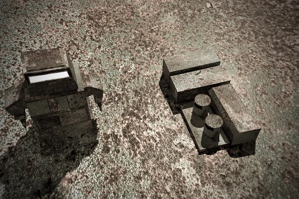 Robot oxidado en una superficie oxidada —  Fotos de Stock