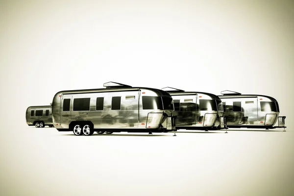 Airstream campista isolado no fundo branco — Fotografia de Stock