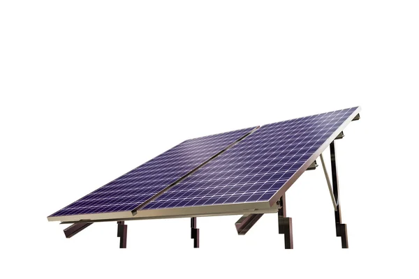 Beyaz arkaplanda güneş paneli izole edildi