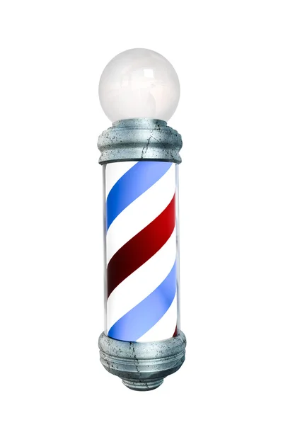 Barber pole isolated on white background — Stock Photo, Image