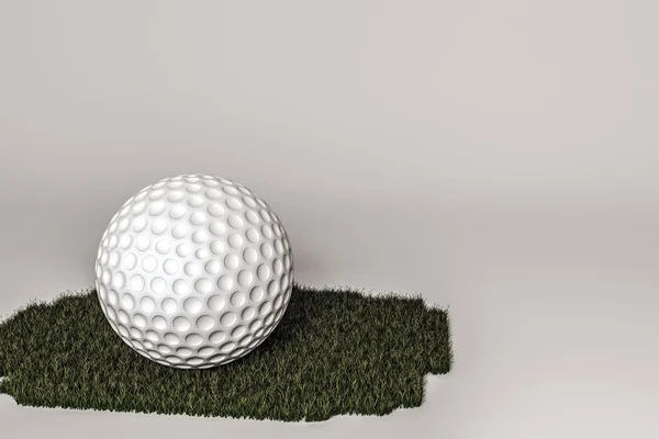 Bola de golfe no ponto de grama verde — Fotografia de Stock