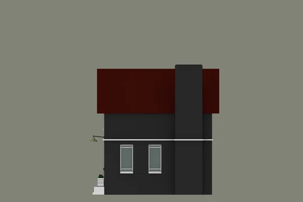 Illustration 3D d'une simple maison esquissée — Photo