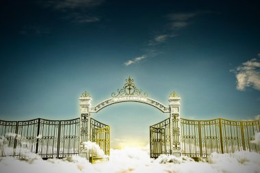 3d illustration of the heaven gate clipart