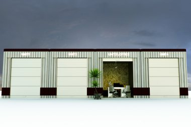 self depolama office 3D çizimi 