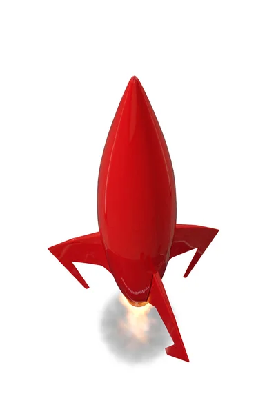 3d illustration of a space rocket isolated on white background — Stock Photo, Image