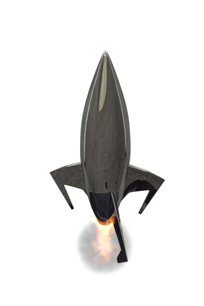 3d illustration of a space rocket isolated on white background — Stock Photo, Image