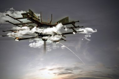 Tanımlanamayan uçan nesne 3D çizimi