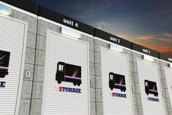 3d illustration of self storage units — Stock Photo, Image