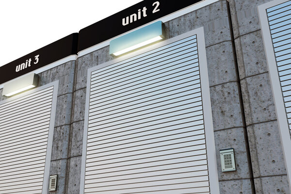 3d illustration of self storage units