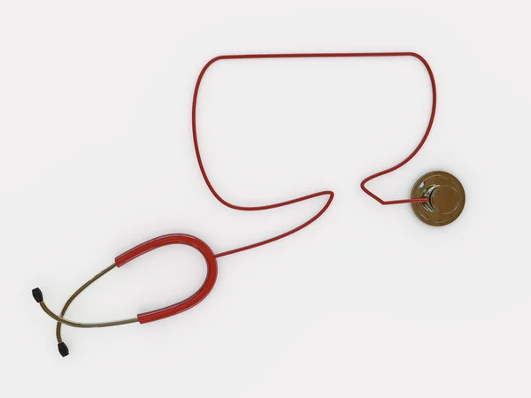 3D-Darstellung eines Stethoskops isoliert auf weißem Hintergrund — Stockfoto