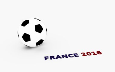 Beyaz arka plan üzerinde izole futbol topu 3D çizimi