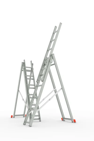 Beyaz arka plan üzerinde izole merdivenler 3D çizimi — Stok fotoğraf