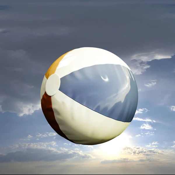 一个塑料的海滩球三维图 — 图库照片