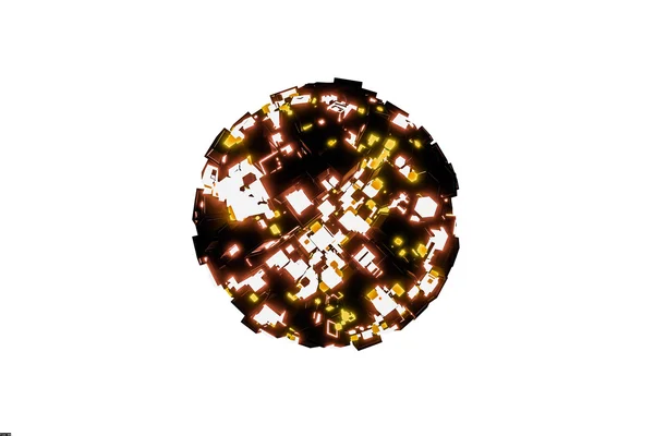 Illustration 3D d'une sphère réalisée par blocs — Photo