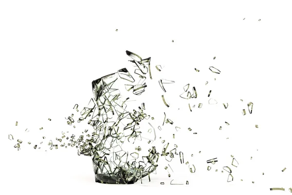 Ilustração 3d de um vidro quebrado isolado no fundo branco — Fotografia de Stock