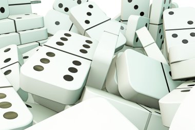 Domino 3D resimde bu beyaz bir yere düşme adet