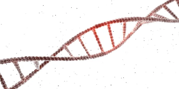 Ilustração 3d de cadeia de dna isolado no fundo branco — Fotografia de Stock