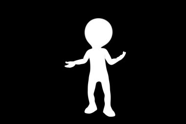 3D illüstrasyon izole siyah arka plan üzerine bir adam silueti