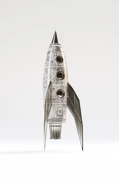 3D иллюстрация космической ракеты на белом фоне — стоковое фото