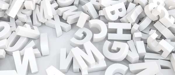 3D illustratie van witte letters geïsoleerd op witte achtergrond — Stockfoto