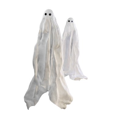 beyaz arkaplanda izole edilmiş hayaletler 3d illüstrasyon