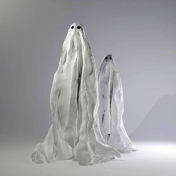 Ghosts Isolated White Background Illustration — Stock Photo, Image