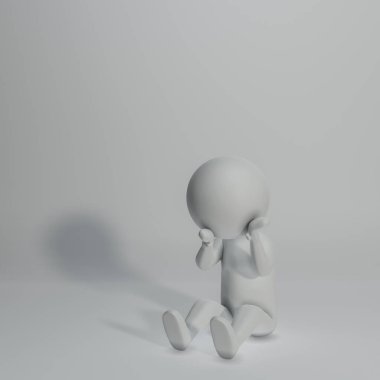 çubuk adam beyaz arka planda izole 3d illüstrasyon