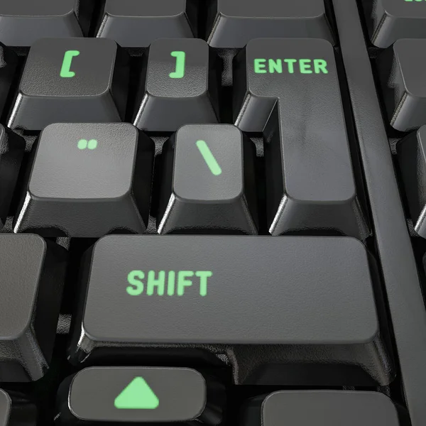 Modern Computer Keyboard Close Illustration — Stock Photo, Image