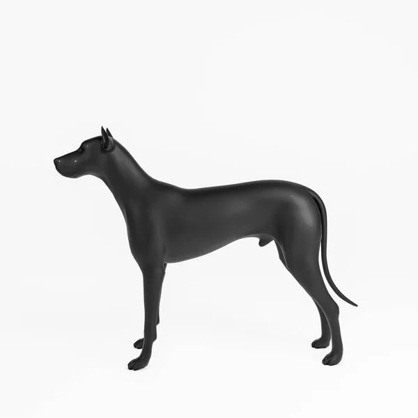 Dog Silhouette Isolated White Background Illustration — Stock Photo, Image