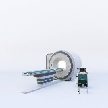 MRI beyaz arkaplanda izole edilmiş 3d illüstrasyon