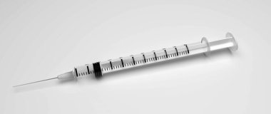 Beyaz arkaplanda izole edilmiş şırınga 3d illüstrasyon 