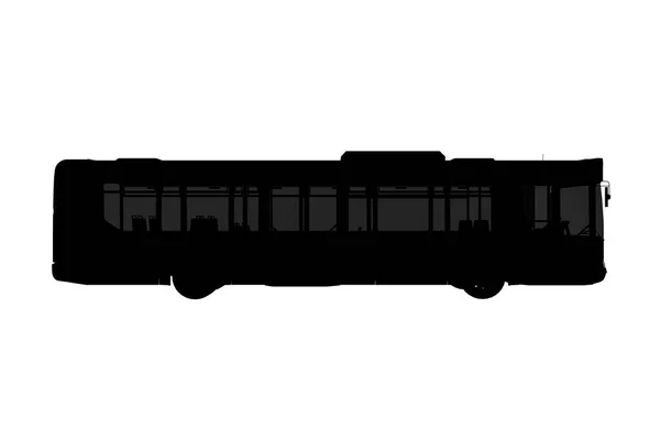 Silhouette Bus Isolé Sur Fond Blanc Illustration — Photo