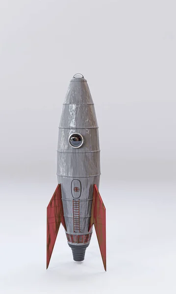 Utrymme Raket Isolerad Vit Bakgrund Illustration — Stockfoto