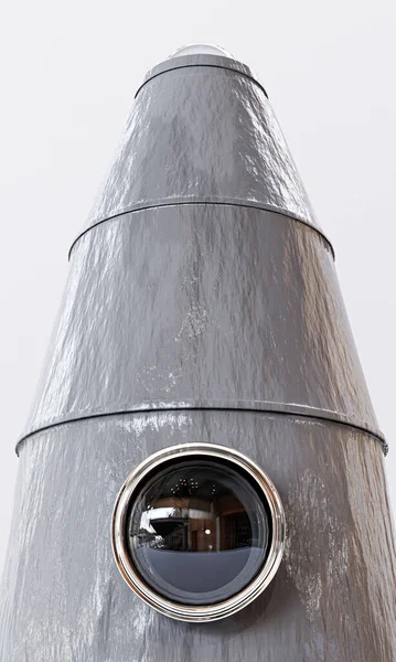 Космічна Ракета Ізольована Білому Тлі Ілюстрація — стокове фото