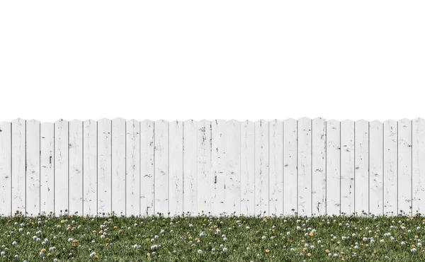 white fence isolated on white background 3d illustration
