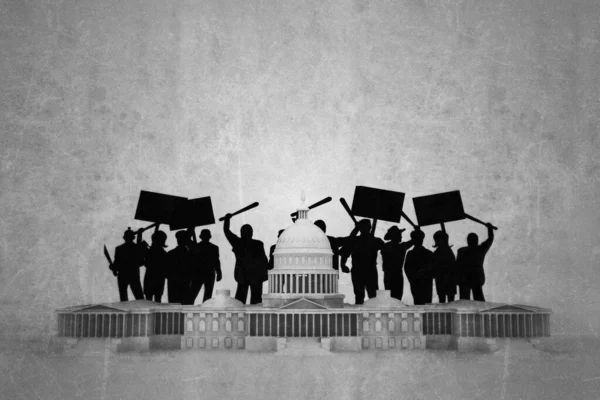 Capitol Building Riots Attack Isolated White Background Illustration — Stock Photo, Image