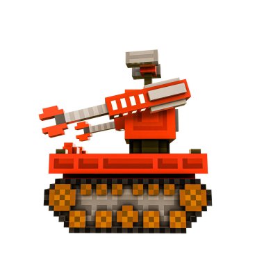 Beyaz arkaplanda izole edilmiş robot simgesi 3d illüstrasyon