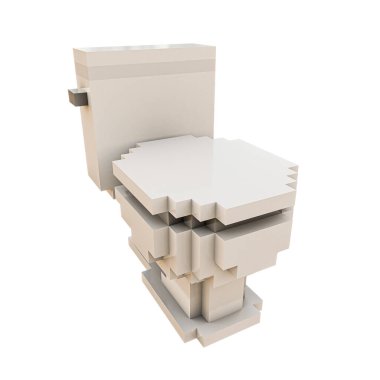 Tuvalet simgesi beyaz 3D resimde izole edildi