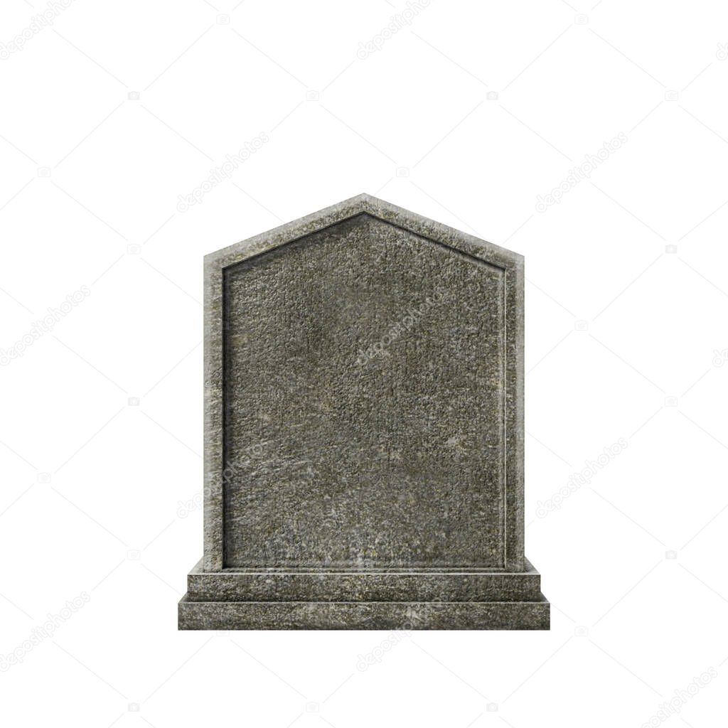 old grave isolated on white background 3d illustration 