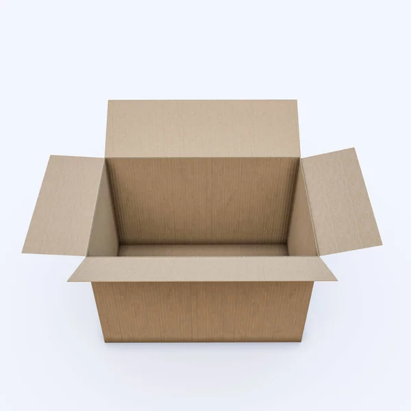 Kartonowe Pudełko Izolowane Białym Tle Ilustracja — Zdjęcie stockowe