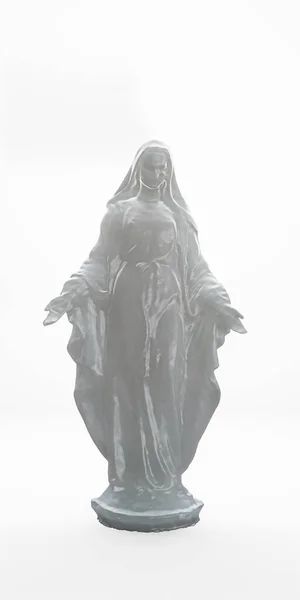 白い背景に隔離されたメアリー像3Dイラスト — ストック写真