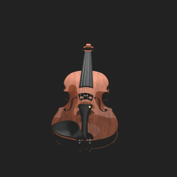 Violino Isolado Fundo Preto Ilustração — Fotografia de Stock